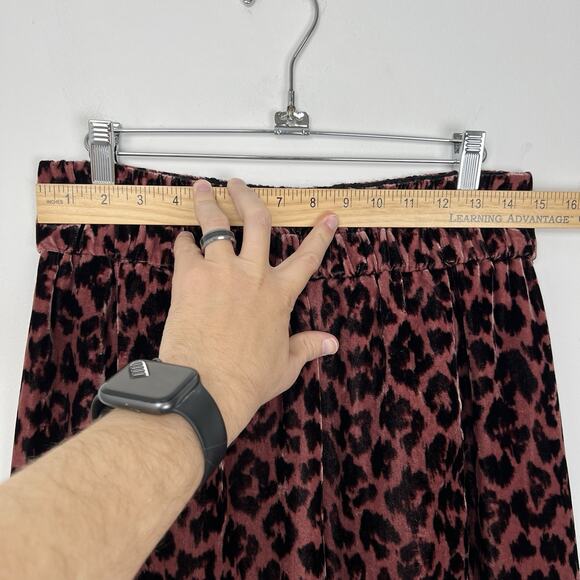J. Crew Size Small Rose Pink Crushed Velvet Leopard Print Pull On Pencil Skirt - Picture 4 of 8